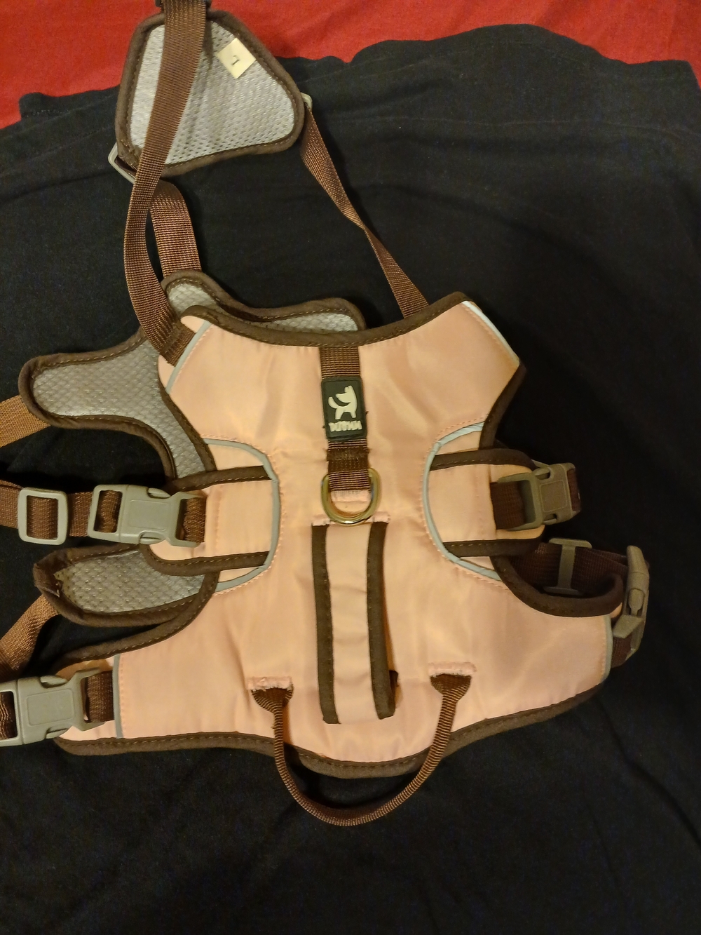 PupVox Pink Dog Harness with Brown Trim - Picture 4 of 9